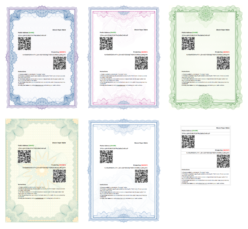 Customizable Bitcoin Paper Wallet Generator
